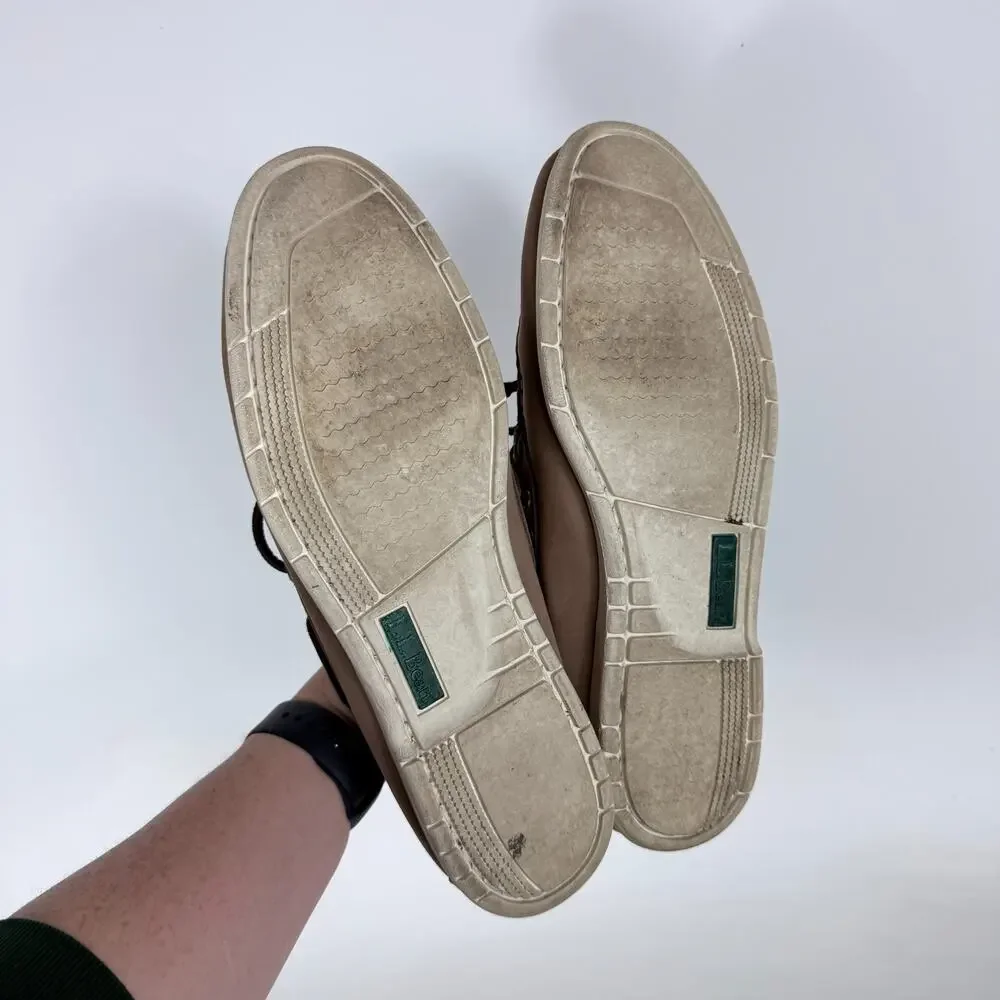 L.L.Bean Handsewn Camp Moccasins Men's 12 Brown Leather Comfort Slip-On Shoes